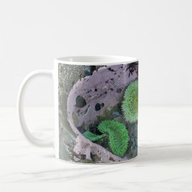 Pacific Northwest Tidepool with Green Anenomes Coffee Mug (Left)