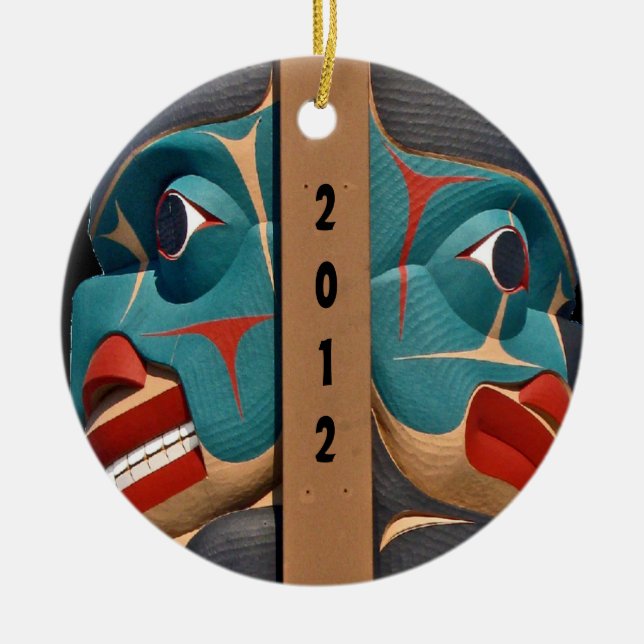 Pacific Northwest Totem Art  Design Ornament (Front)