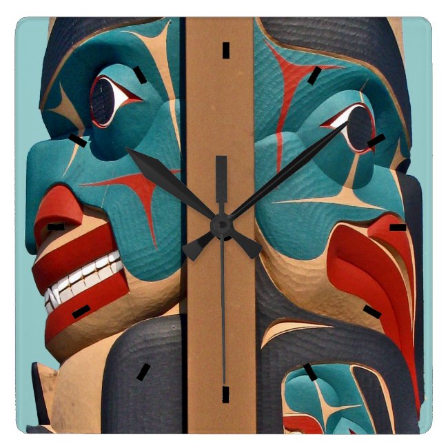 Pacific Northwest Totem Design Wall Clock