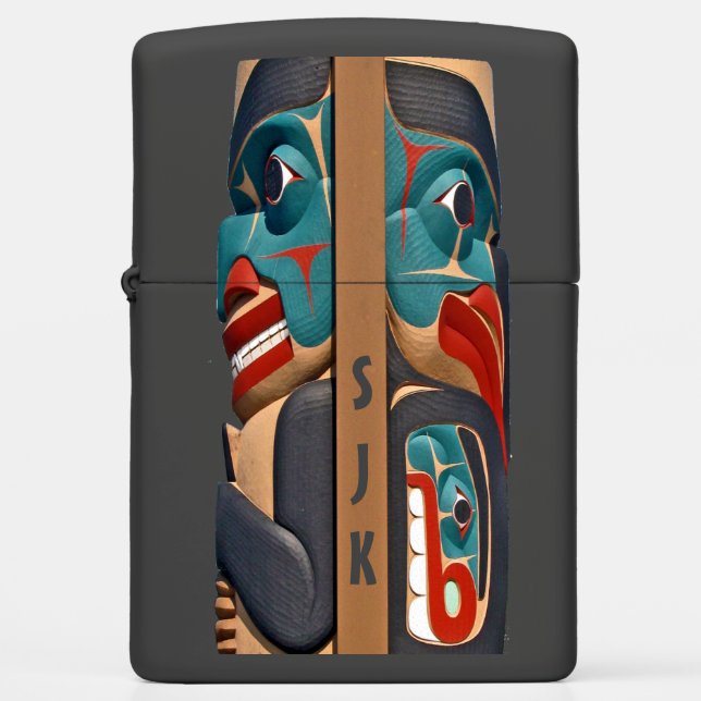 Pacific Northwest Totem Design Zippo Lighter (Front)
