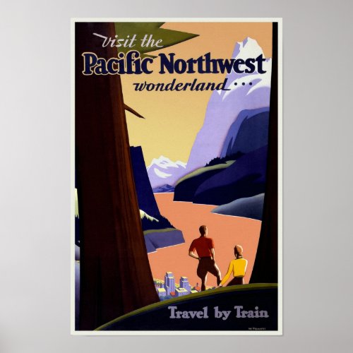 Pacific Northwest Travel Vintage Poster