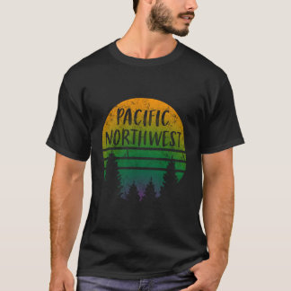 Pacific Northwest Trees Weathered Outdoor Nature- T-Shirt