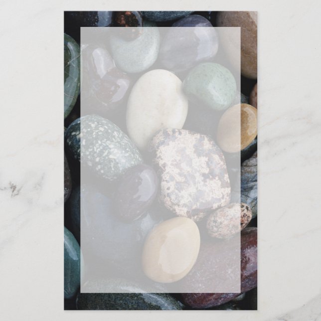 Pacific Northwest USA, Colorful river rocks Stationery (Front)