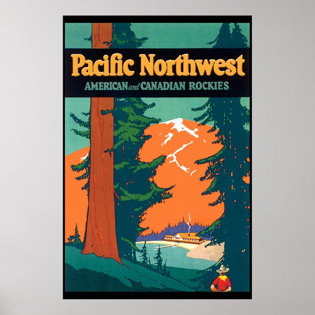 Pacific Northwest Vintage Poster Reproduction (Front)