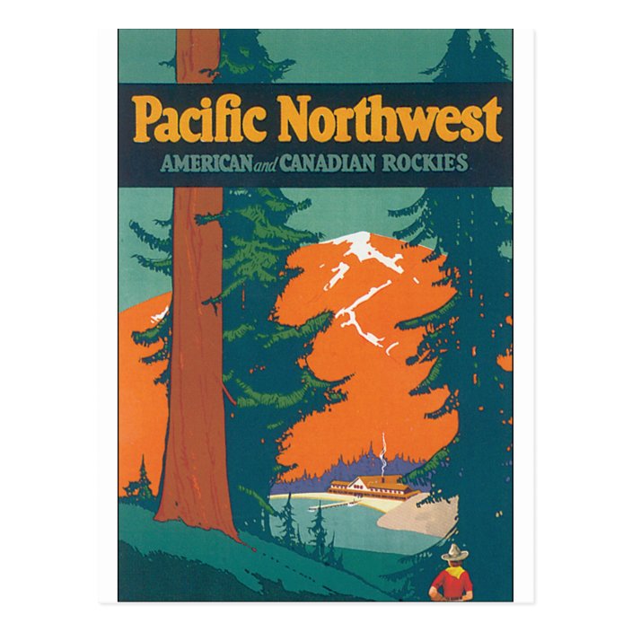 Pacific Northwest Vintage Travel Poster Artwork Postcard Zazzle Com