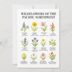 Pacific Northwest Wildflowers – Watercolor Style Invitation