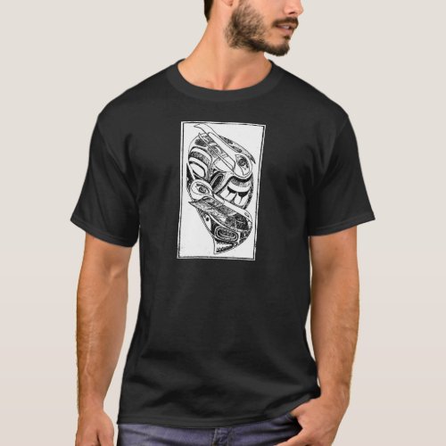 Pacific NW Coast Native Totem Raven and Seagull T_Shirt