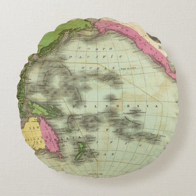 Pacific Ocean 6 Round Pillow (Front)