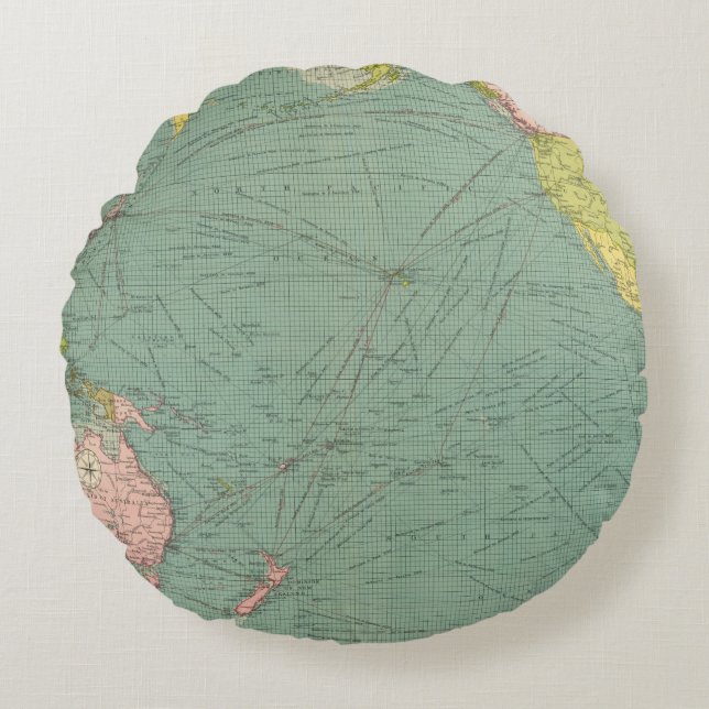 Pacific Ocean 9 Round Pillow (Front)