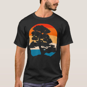 Pacific Ocean Beach  Bonsai Tree Retro Vintage Bon T-Shirt