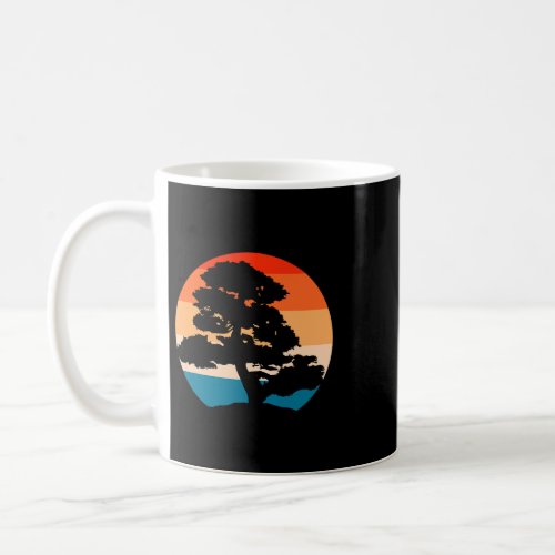 Pacific Ocean Beach Bonsai Tree Retro Vintage Bons Coffee Mug