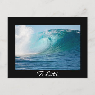Pacific ocean big wave breaking in Tahiti Postcard
