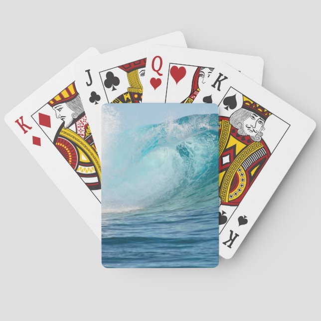 Pacific ocean big wave breaking poker cards (Back)