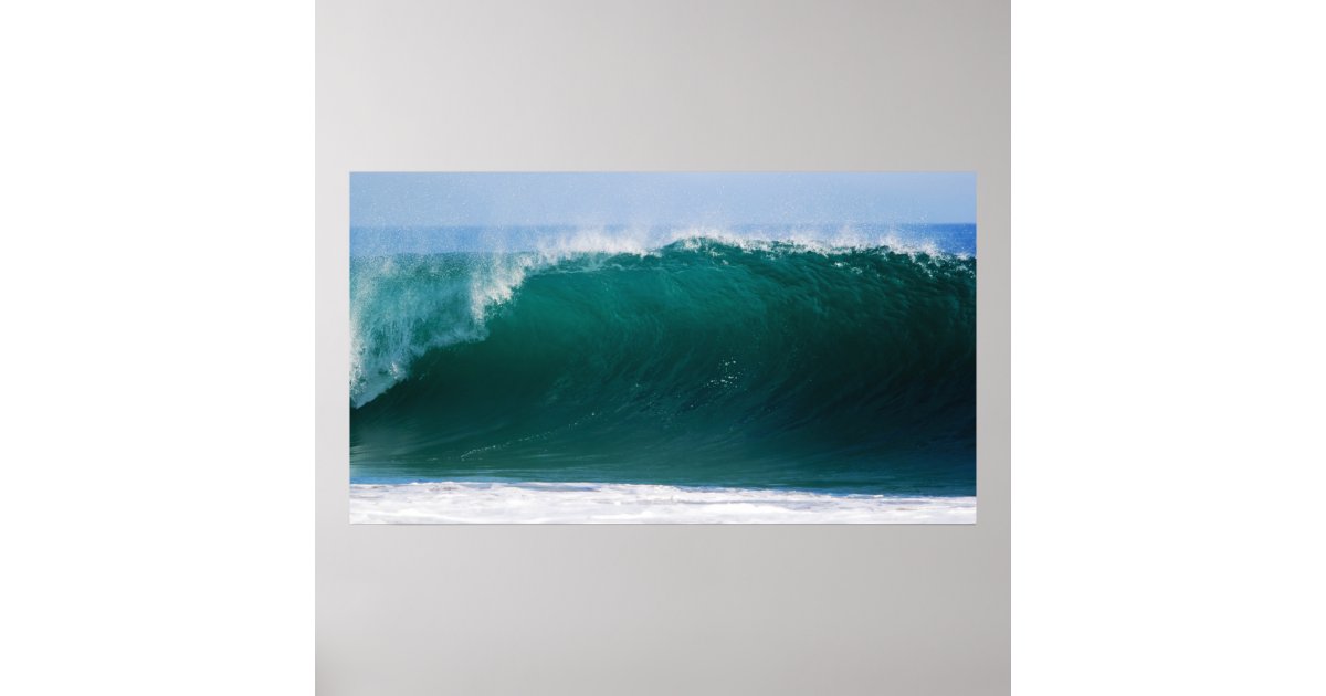 Pacific Ocean big wave Poster | Zazzle