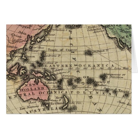 Pacific Ocean, British Islands Cards (Front Horizontal)