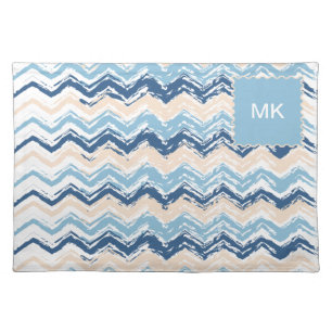 Pacific Ocean Chevron Pattern Cloth Placemat