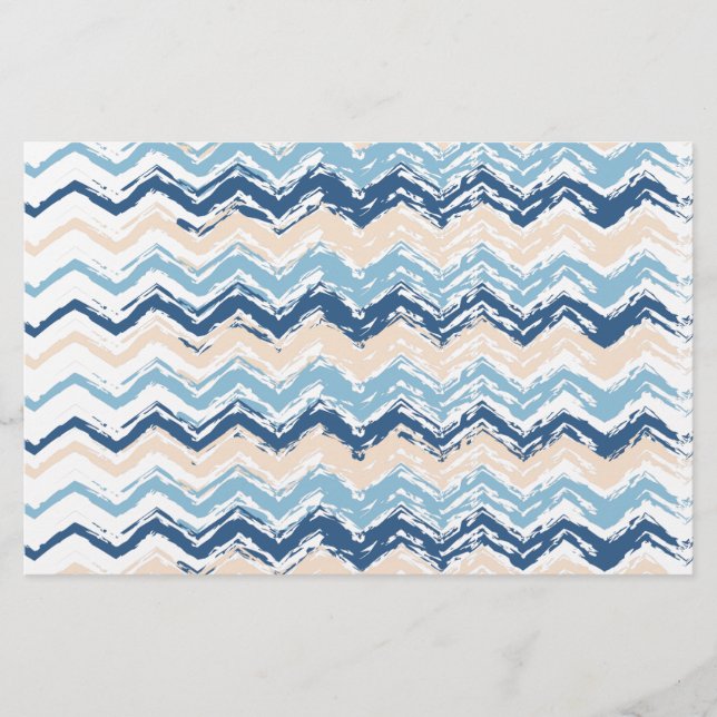 Pacific Ocean Chevron Pattern Stationery (Front)