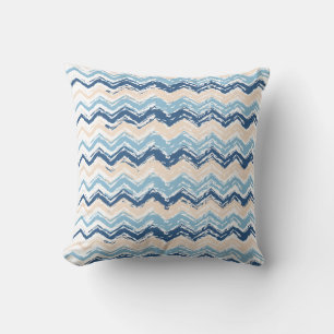 Pacific Ocean Chevron Pattern Throw Pillow