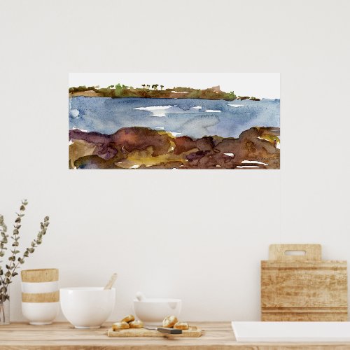 Pacific Ocean Cove Seascape Rocky Coastline Poster