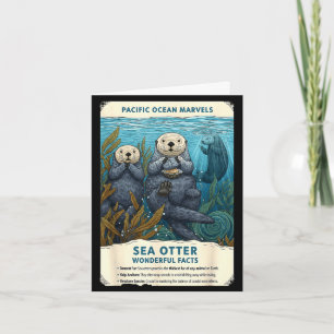 Pacific ocean marvels sea otter wonderful facts card