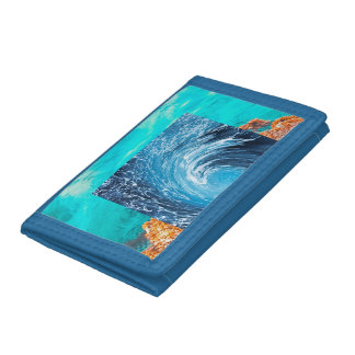 Pacific Ocean Splash Tri-fold Wallet