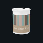 Pacific Ocean Stripes Pitcher<br><div class="desc">We are celebrating the Pacific Ocean in this fun Trendy Stripes pattern - using colors from the beach. Sand, ocean blue We have left all of the images used in this design customizable - You can play with them to your hearts content- Click the orange 'CustomizeThis' button and highlight the...</div>
