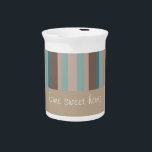Pacific Ocean Stripes Pitcher<br><div class="desc">We are celebrating the Pacific Ocean in this fun Trendy Stripes pattern - using colors from the beach. Sand, ocean blue We have left all of the images used in this design customizable - You can play with them to your hearts content- Click the orange 'CustomizeThis' button and highlight the...</div>