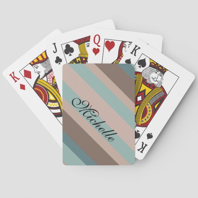 Pacific Ocean Stripes Poker Cards (Back)