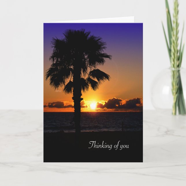 Pacific Ocean Sunset, Thinking of You Card (Front)
