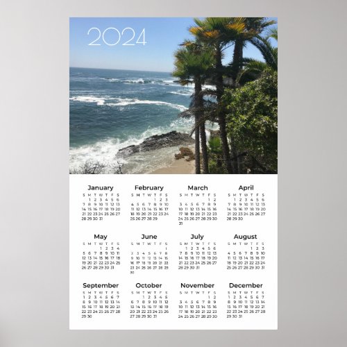 Pacific Ocean View 2024 Wall Calendar Poster