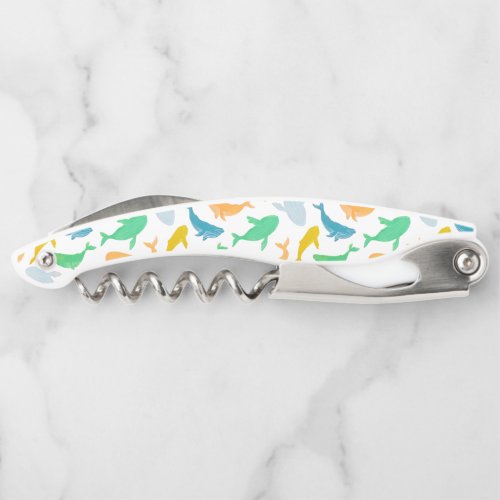 Pacific Ocean Whale Nautical Watercolor Waiters Corkscrew