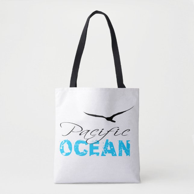 Pacific Ocean White Customizable Tote Bag (Front)