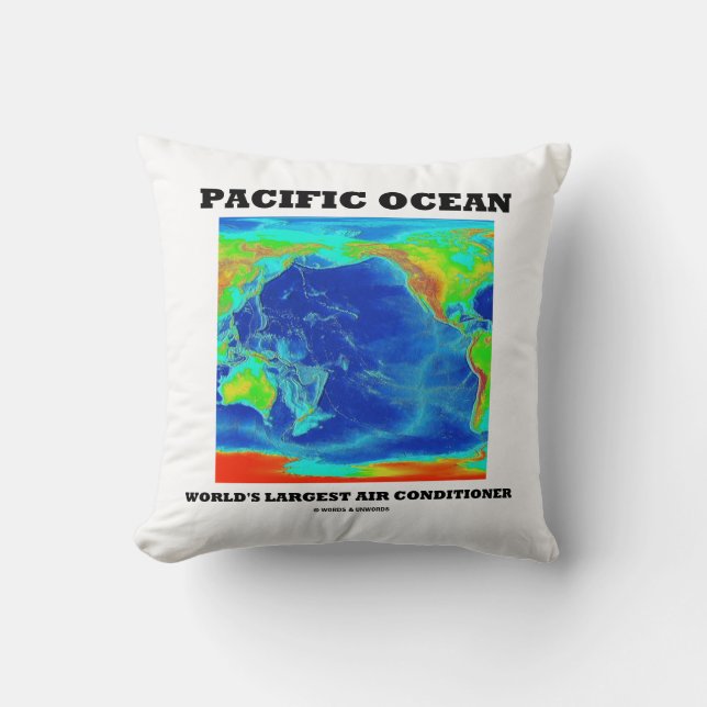 Pacific Ocean World's Largest Air Conditioner Throw Pillow (Front)