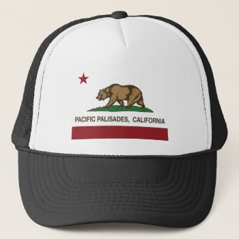 Pacific Palisades California State Flag Trucker Hat by LgTshirts at Zazzle
