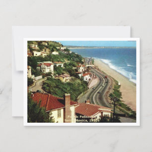 Pacific Palisades, Santa Monica CA 1950s Postcard
