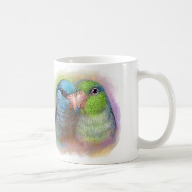 Pacific parrotlet parrot realistic painting coffee mug (Right)