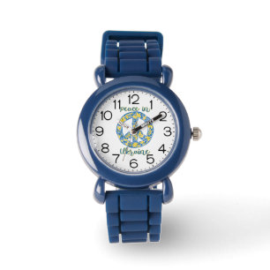 Pacific peace sign quote in Ukrainian flag colors Watch