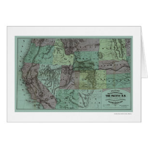 Pacific Railroad Map 1877 Cards