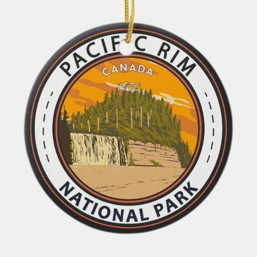 Pacific Rim National Park Reserve Canada Badge Ceramic Ornament
