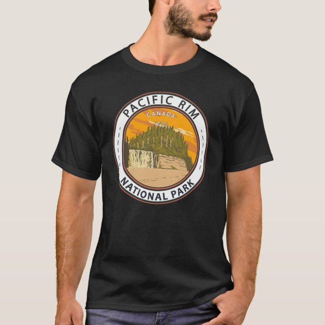 Pacific Rim National Park Reserve Canada Badge T-Shirt (Front)