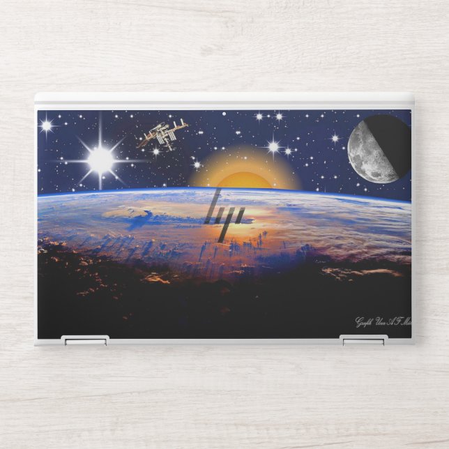 pacific space HP laptop skin (Front)