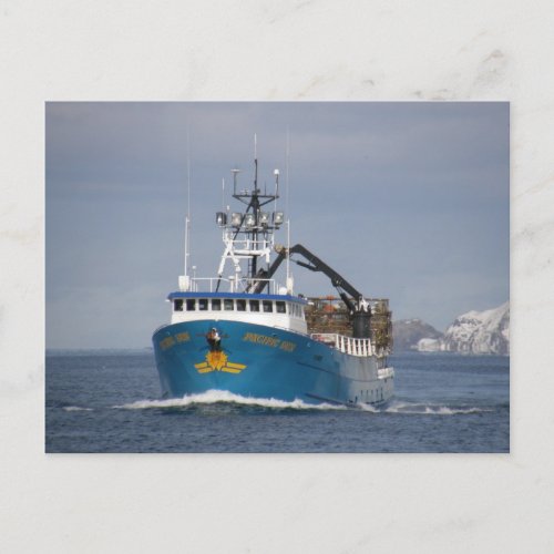 Pacific Sun Crab Boat in Dutch Harbor Alaska Postcard