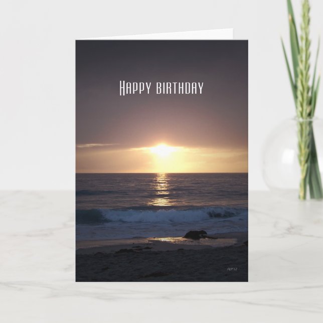 Pacific Sunset, Happy Birthday Card (Front)