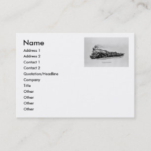 Pacific Type Locomotive in Service B&O Railroad Business Card