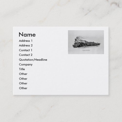 Pacific Type Locomotive in Service B&amp;O Railroad Business Card Template