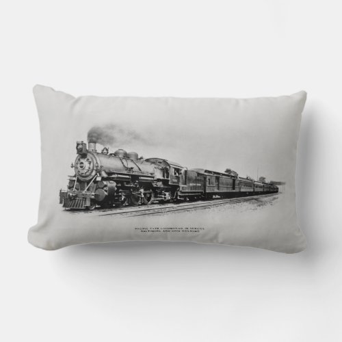 Pacific Type Locomotive in Service BO Railroad Lumbar Pillow