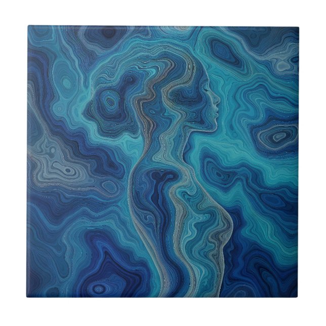 “Pacifica” – An Ocean Portrait Ceramic Tile (Front)
