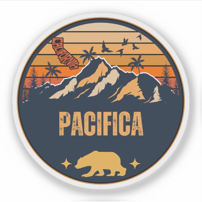 Pacifica, California Sticker (Front)