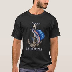 Pacifica California Swordfish Marlin Ocean Fishing T-Shirt