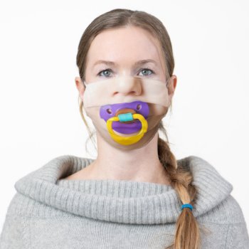 Pacifier - Baby - Cute  - Funny Adult Cloth Face Mask by Migned at Zazzle